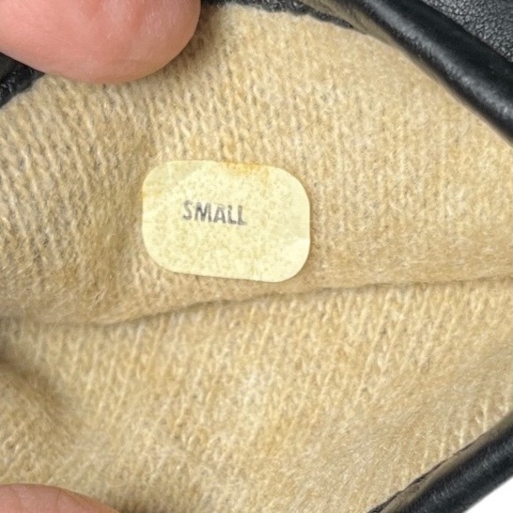 Quiet Luxe Winter Leather Gloves Black Fleece Lined Dress Classic Women Small - Picture 3 of 7